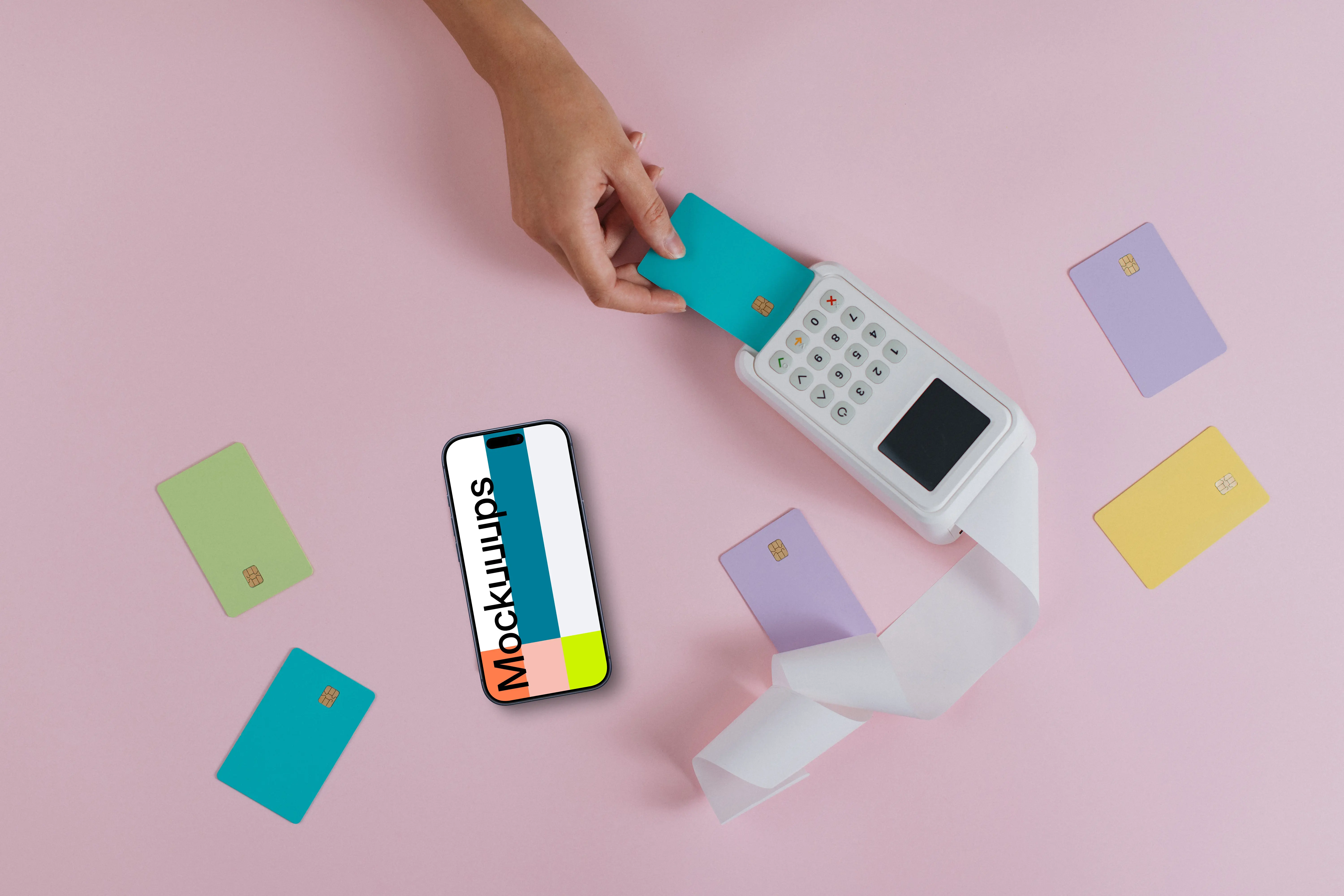 Payment transaction with an iPhone mockup