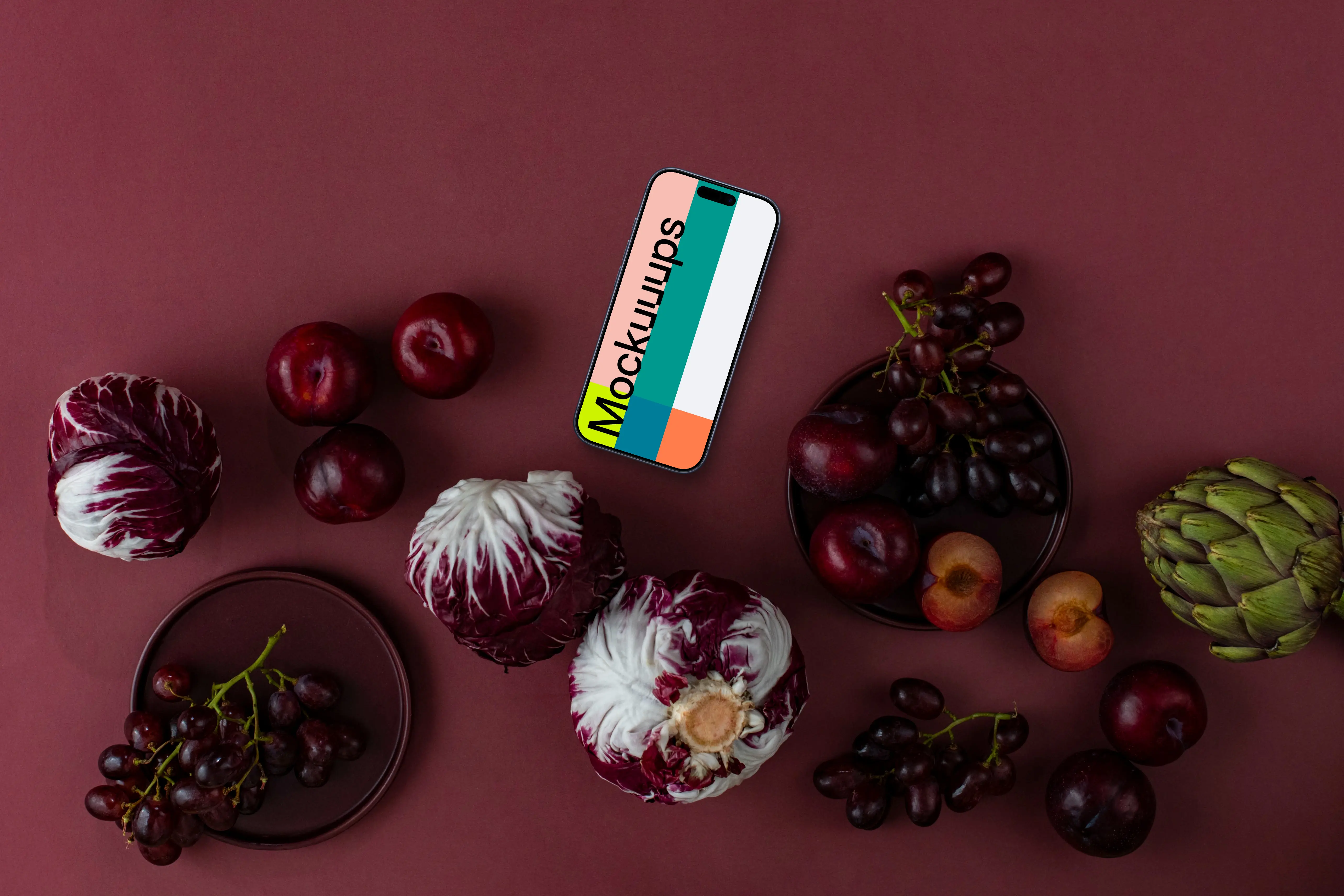 Phone on background in Viva Magenta shade