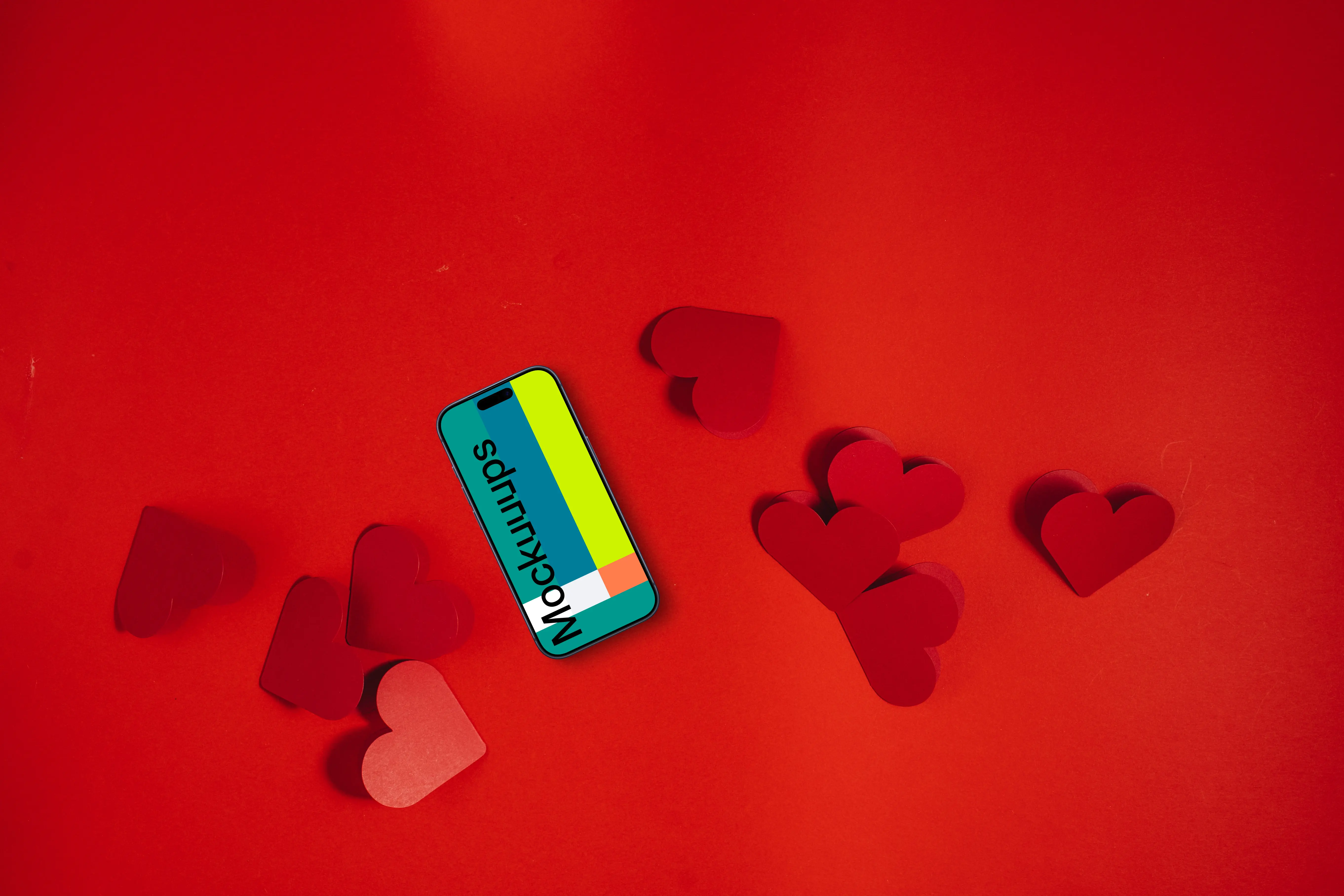 Red themed smartphone mockup