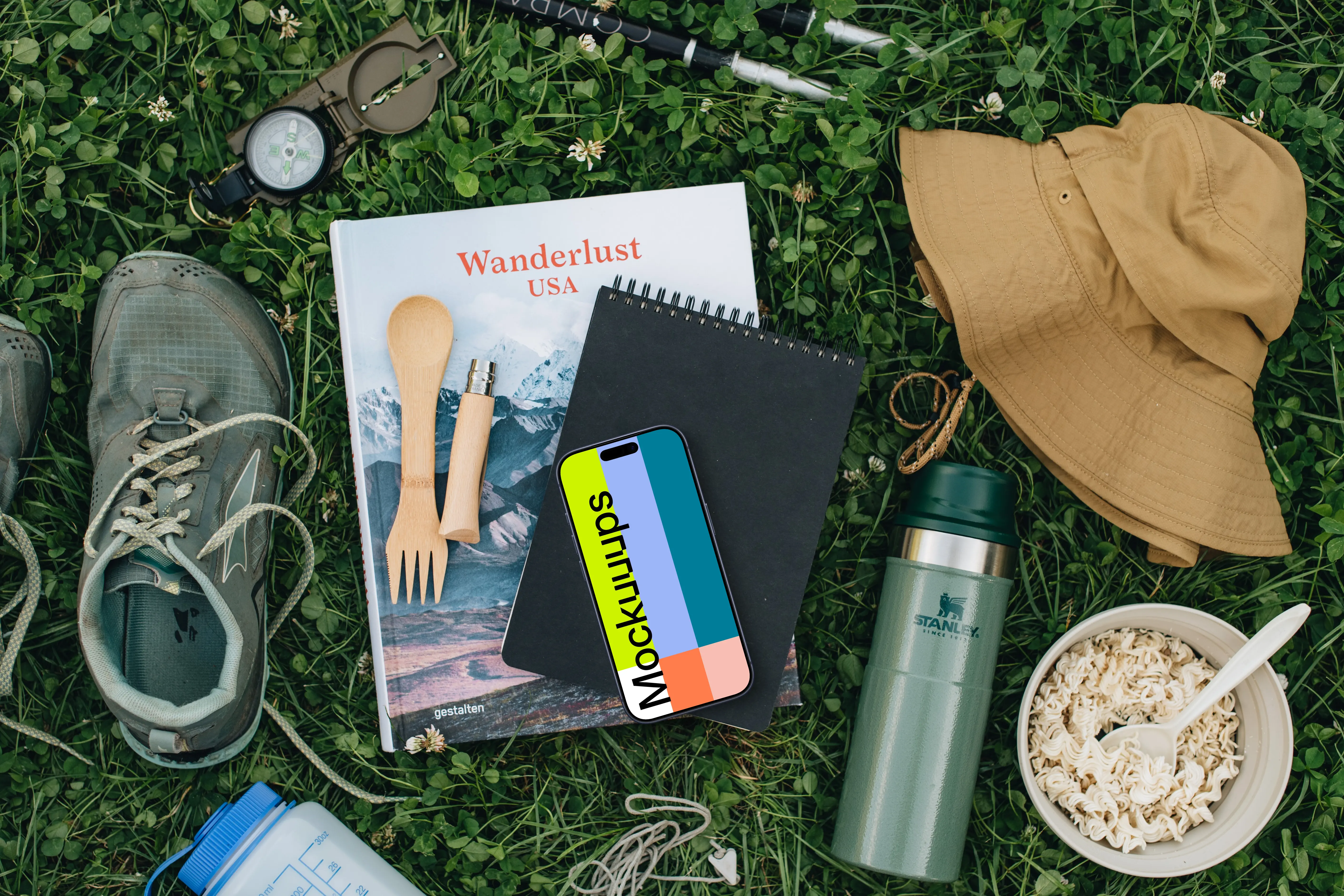 Smartphone mockup before hike