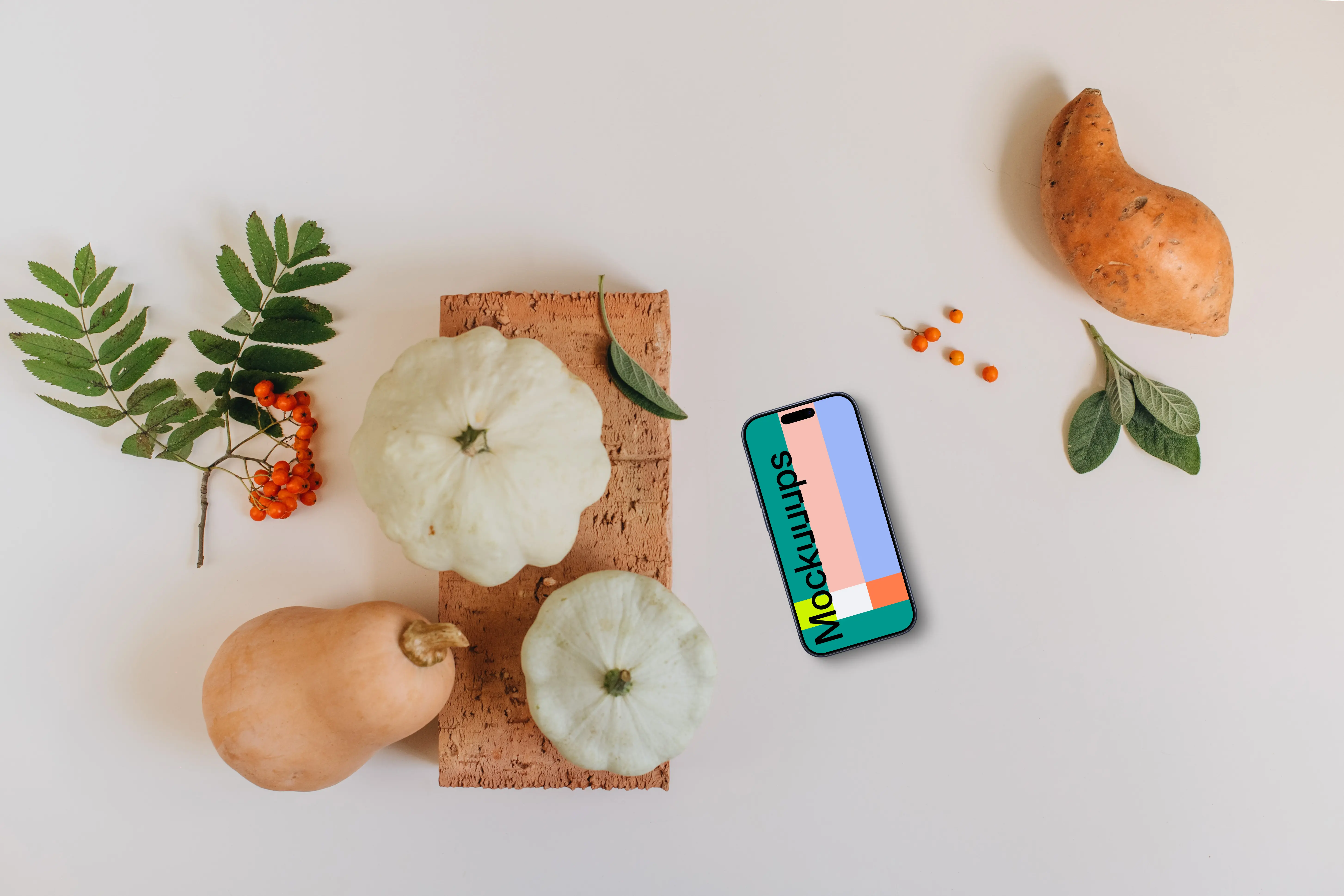 Smartphone mockup on the light table