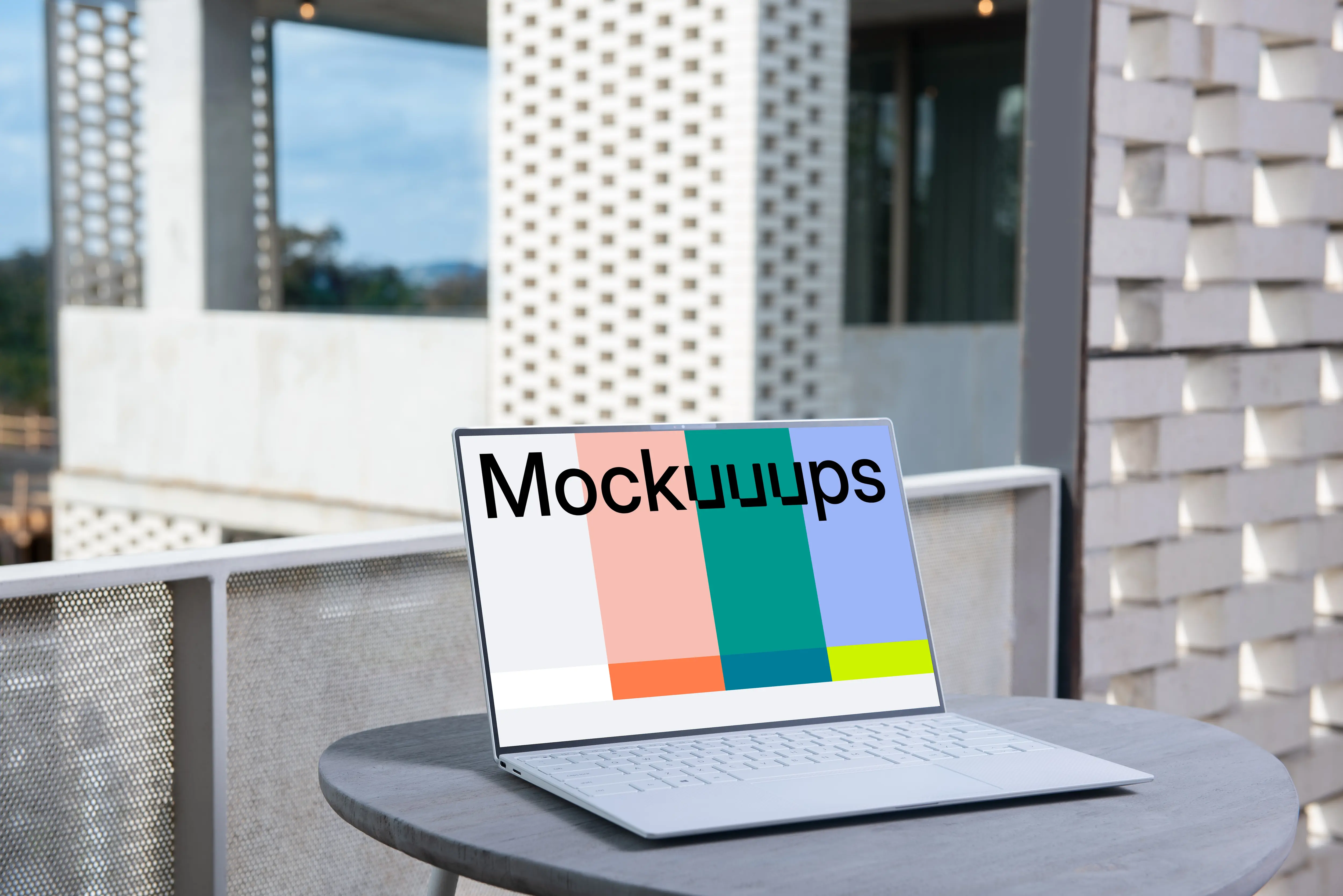 White Dell XPS Mockup on a table