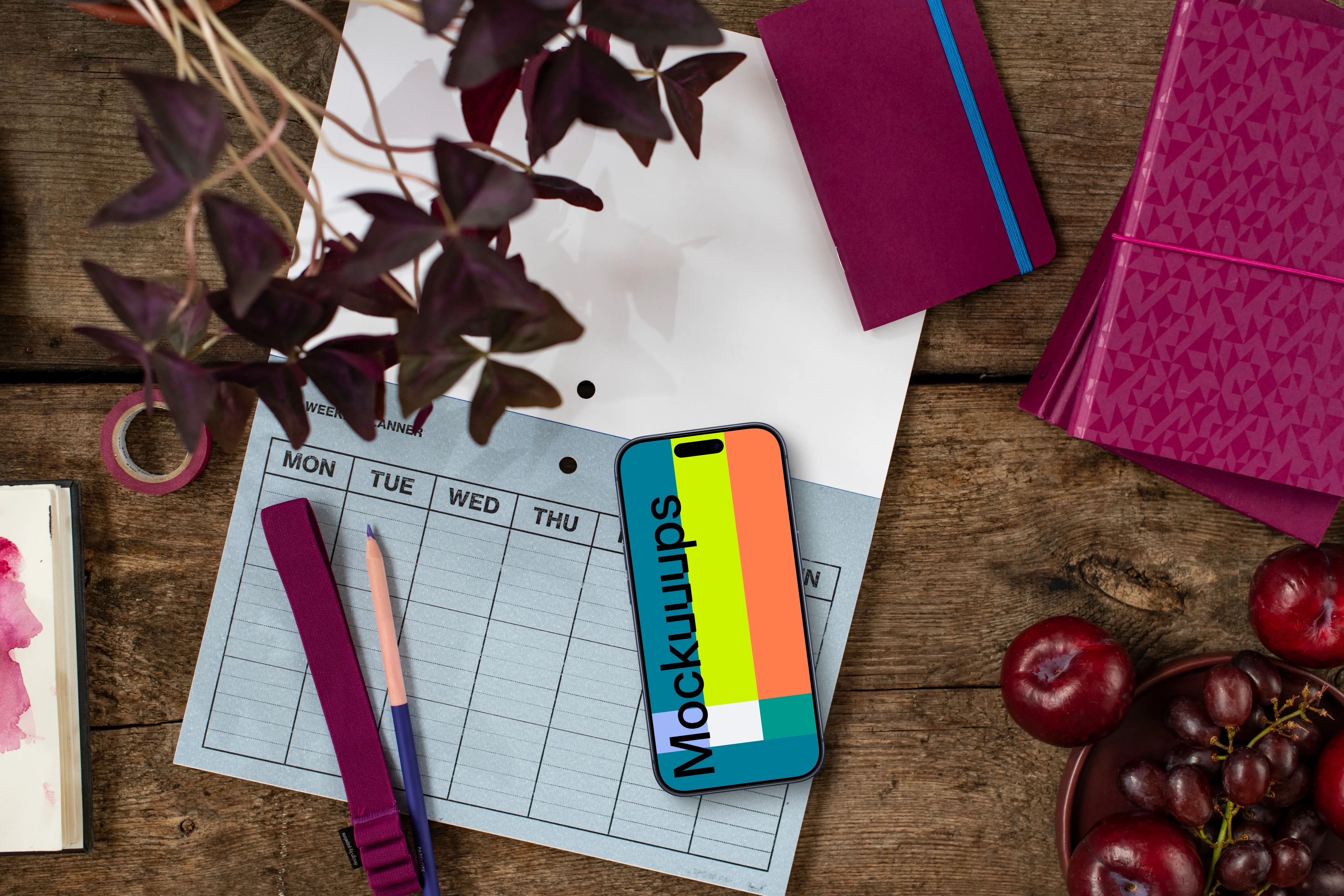 Viva Magenta details and phone mockup