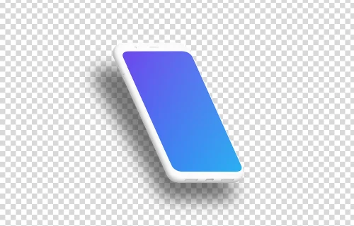 Clay Google Pixel 4 Mockup (Isometric Left - Floating Shadow)