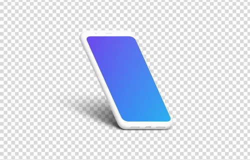 Clay Google Pixel 4 Mockup (Isometric Left)