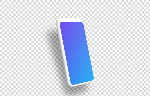 Arcilla Google Pixel 4 Mockup (Perspectiva izquierda - Sombra flotante)