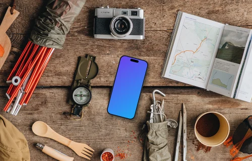 Getting ready for an adventure smartphone mockup