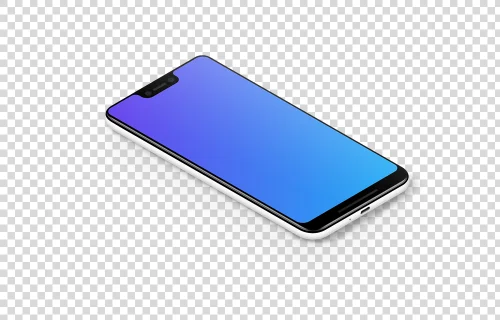 Google Pixel 3 XL Isometric mockup (Left)