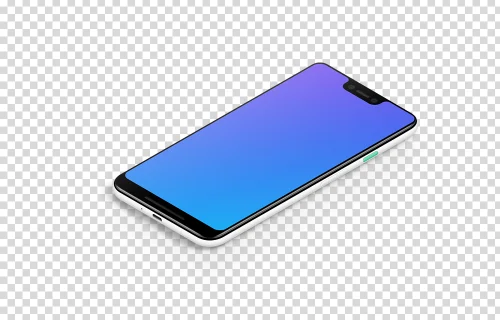 Google Pixel 3 XL Isometric mockup (Right)