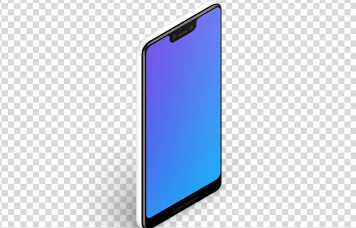 Google Pixel 3 XL Isometric Stand mockup (Left)