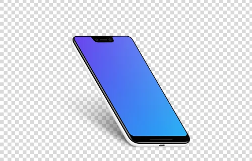 Google Pixel 3 XL Stand Isometric mockup (Left)