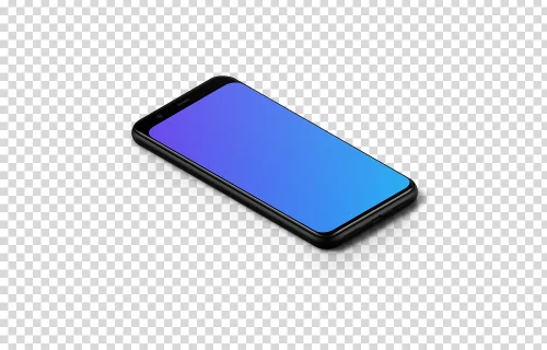 Google Pixel 4 Mockup (Isometric Floor Left)