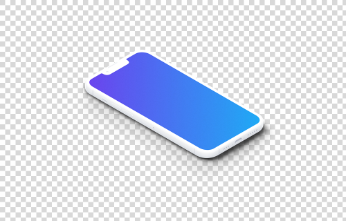 iPhone 13 Pro Clay Mockup (Isometric Floor Left)