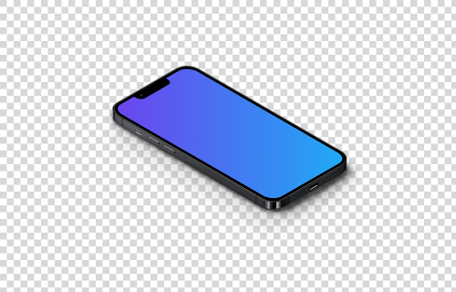 iPhone 13 Pro Mockup (Isometric Floor Left)