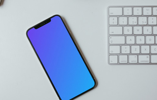 Top view of Minimal iPhone Mockup