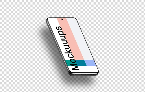 Samsung Galaxy S21 Mockup (Isometric Left - Floating Shadow)