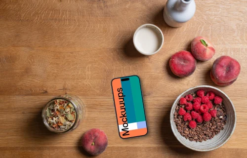 Breakfast themed iPhone mockup