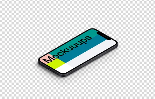 iPhone 12 Mockup (Isometric Floor Right)