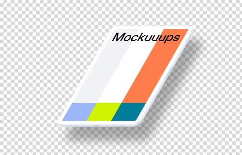 Floating iPad Pro mockup (Clay - Right)