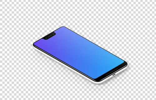 Google Pixel 3 XL Isometric mockup (Left)
