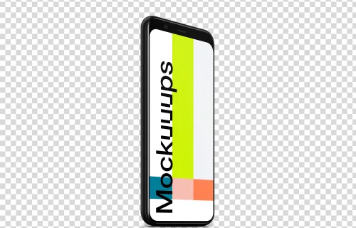 Google Pixel 4 Mockup (Perspective Stand Left)