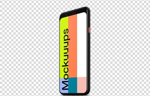 Google Pixel 4 Mockup (Perspective Stand Right)