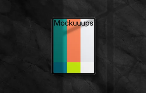 iPad Pro mockup on dark background (Portrait - Shadow 1)