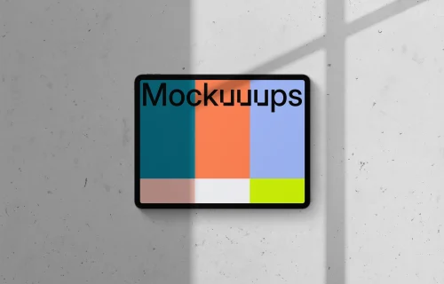 iPad Pro mockup on light background (Landscape - Shadow 1)