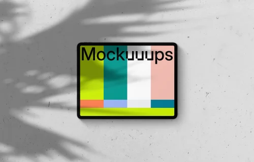 iPad Pro mockup on light background (Landscape - Shadow 2)