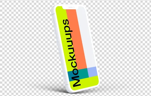 iPhone 12 Clay Mockup (Perspective Left)