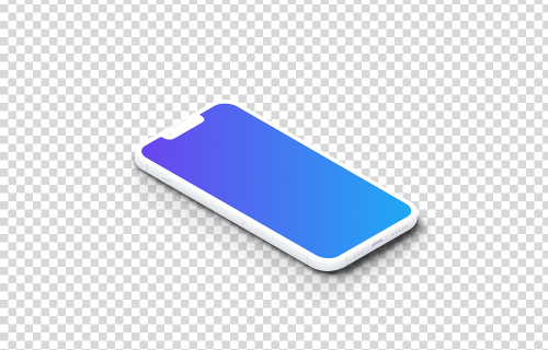 iPhone 13 Pro Clay Mockup (Isometric Floor Left)