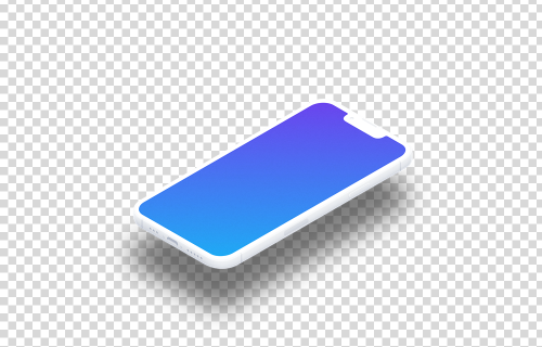 iPhone 13 Pro Clay Mockup (Isometric Floor Right - Floating Shadow)