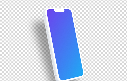 iPhone 13 Pro Clay Mockup (Perspective Left - Floating Shadow)
