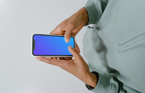 iPhone mockup with user sending a text