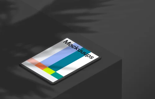 Isometric mockup of iPad Pro (Clay Dark - Right)