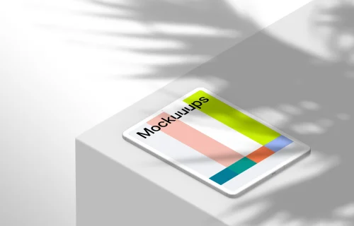 Isometric mockup of iPad Pro (Clay Light - Left)