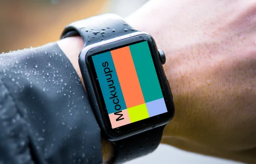 Apple Watch mockup worn outdoors