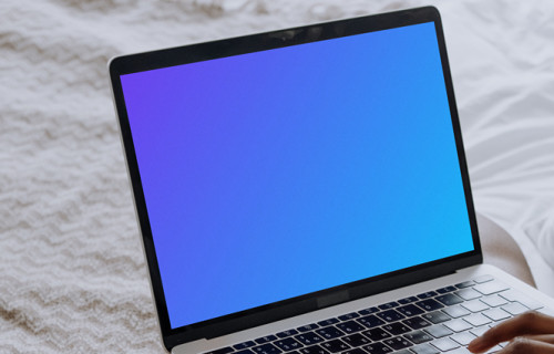 MacBook Pro mockup on a ladies lap