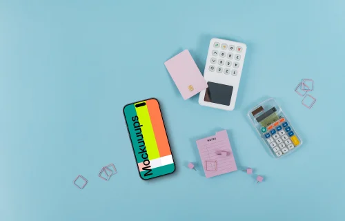 Modern e-commerce payment themed iPhone mockup