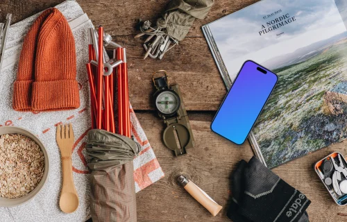 Outdoor adventure smartphone mockup