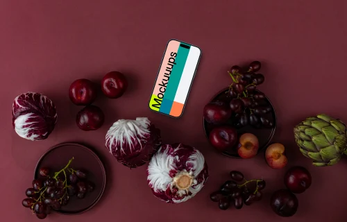 Phone on background in Viva Magenta shade