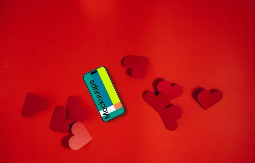 Red themed smartphone mockup