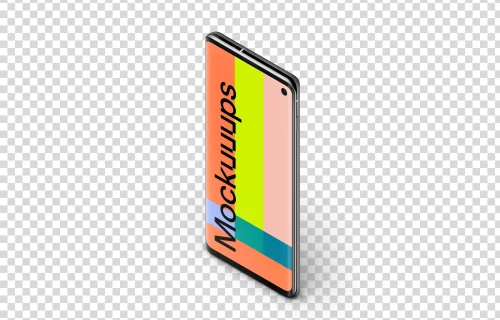 Samsung Galaxy S10 Mockup Stand Isometric (Right)