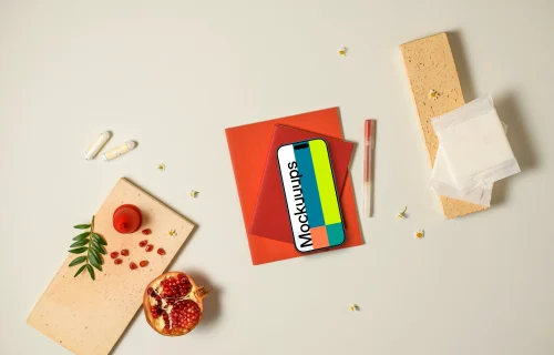 Smartphone mockup and intimate care products