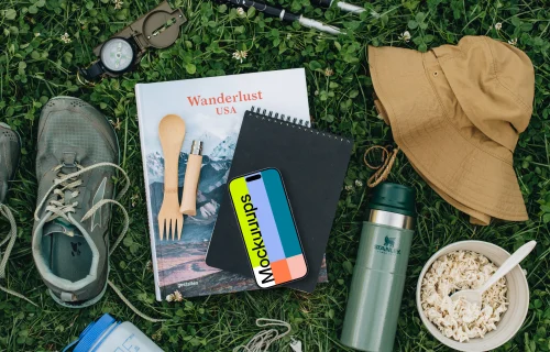 Smartphone mockup before hike