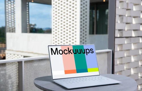 White Dell XPS Mockup on a table