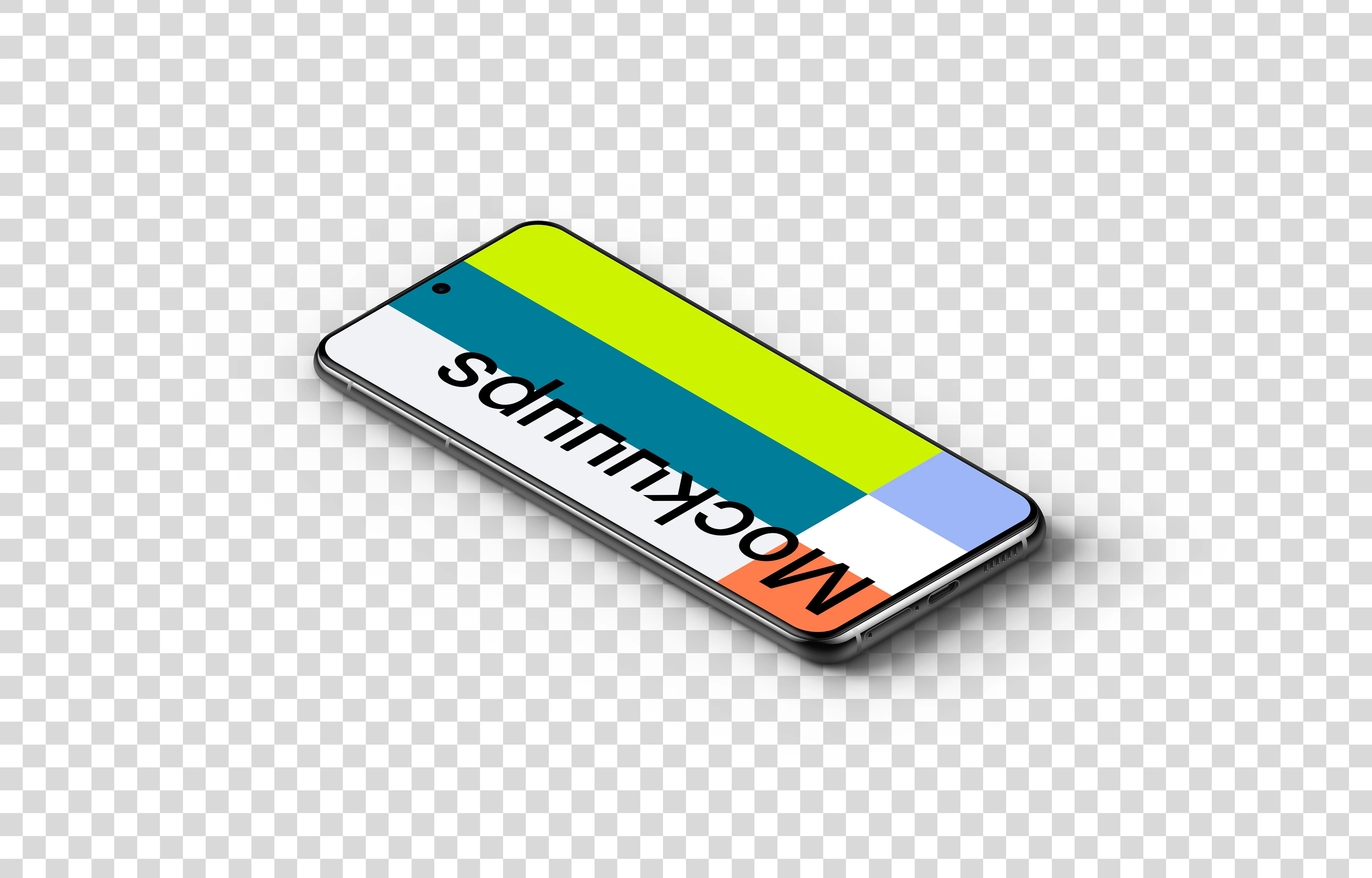 Samsung Galaxy S21 Mockup (Isometric Floor Left)