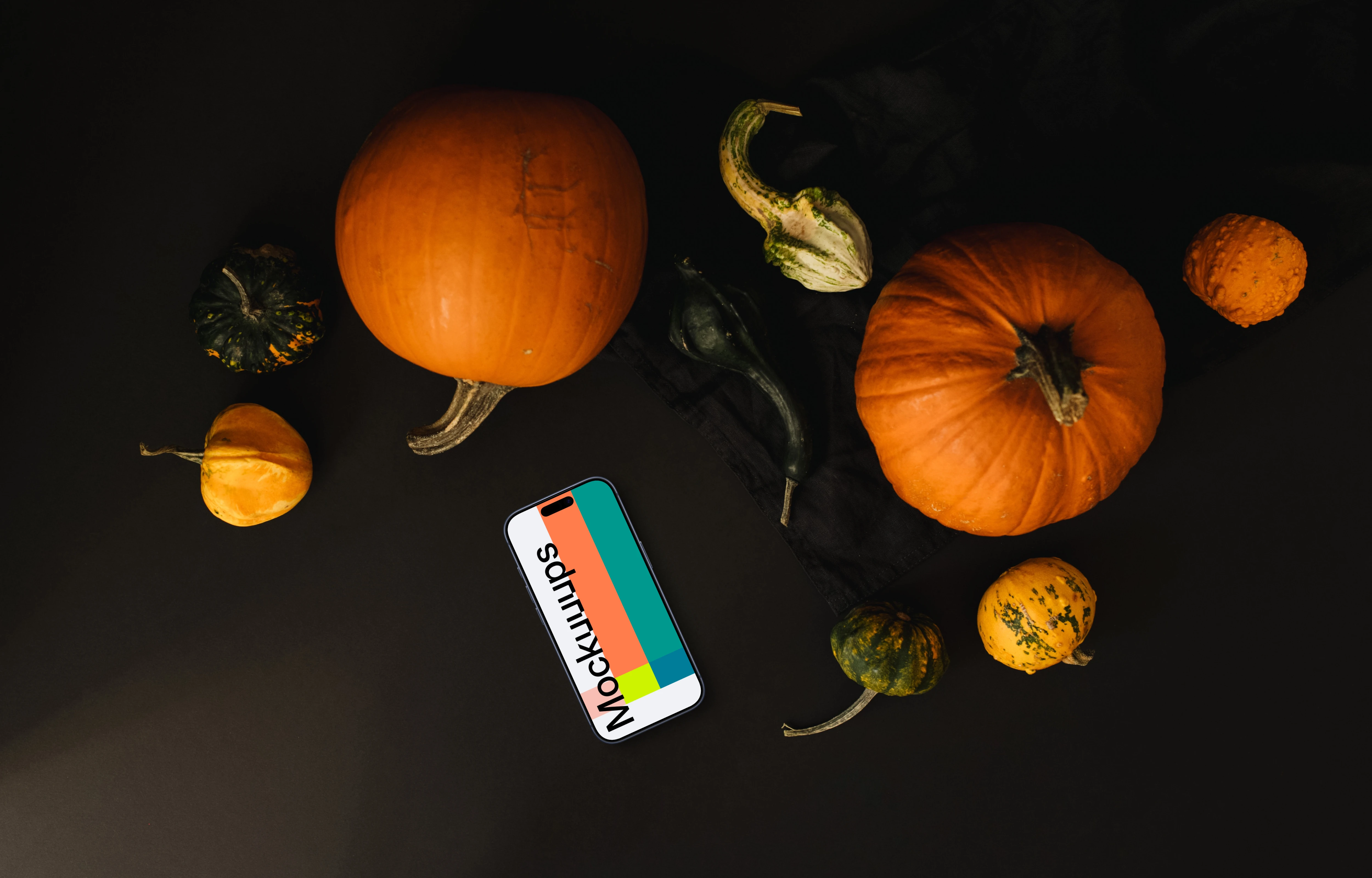 Halloween presentation template with a smartphone mockup