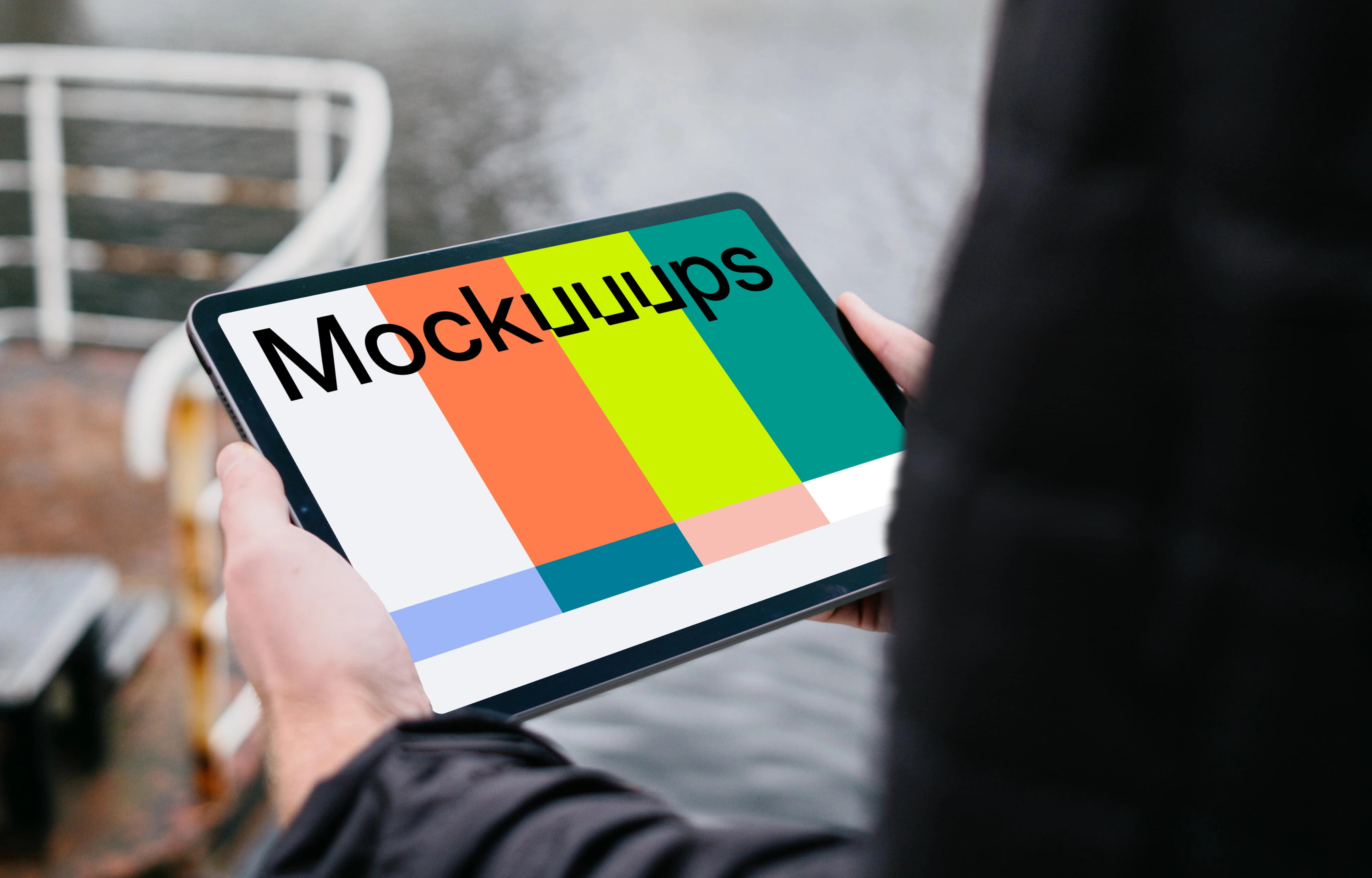 iPad Air mockup held by a user