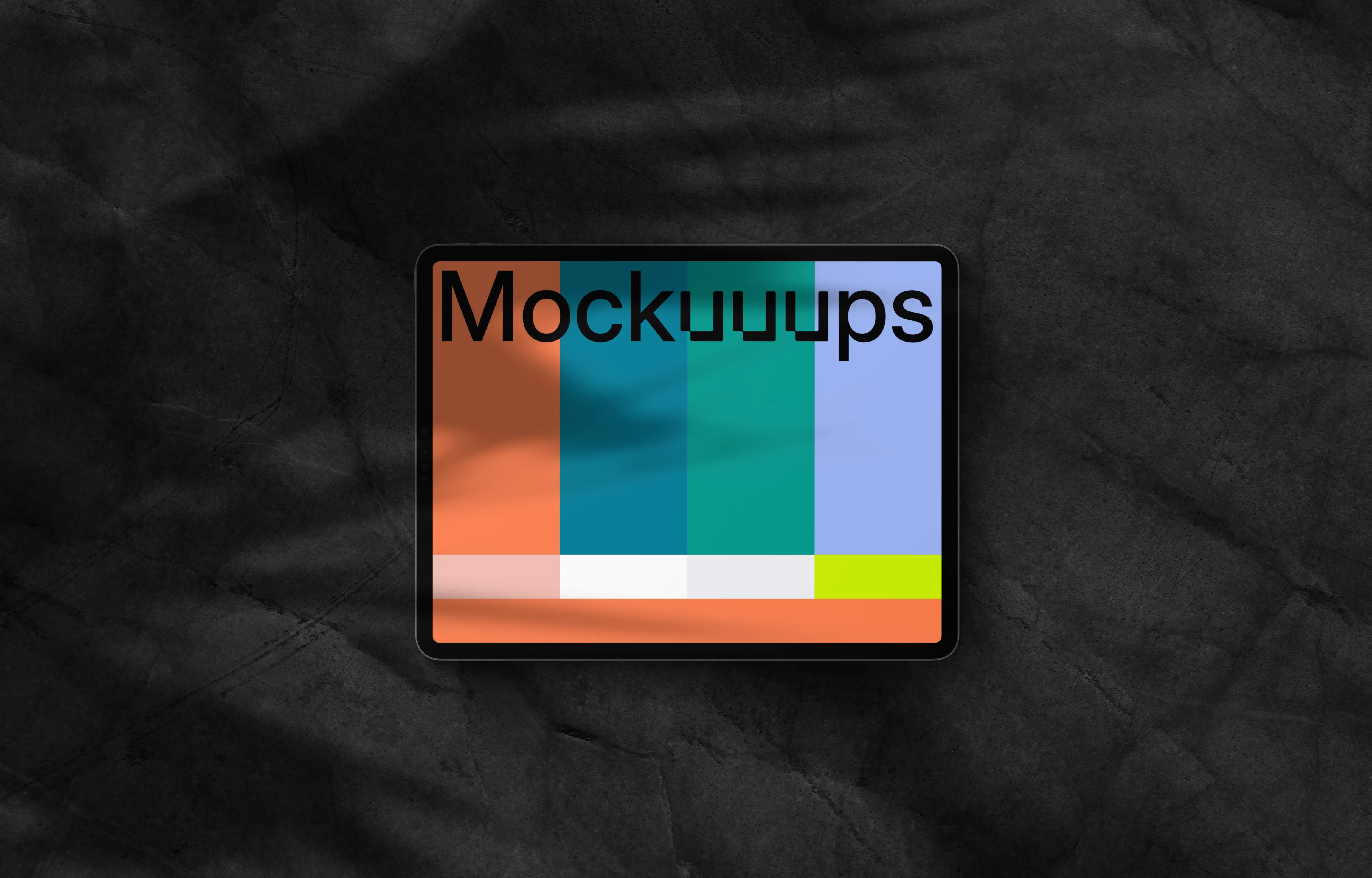 iPad Pro mockup on dark background (Landscape - Shadow 2)